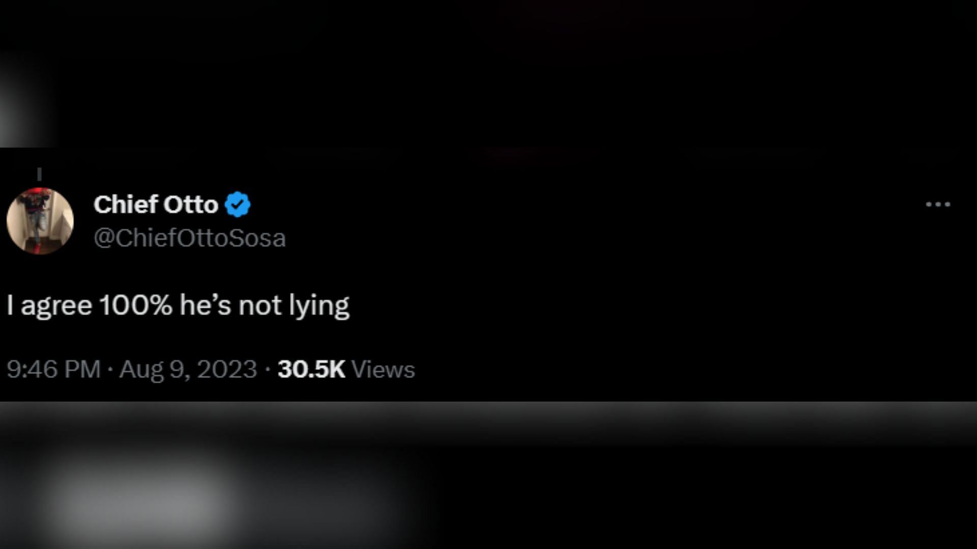 Screenshot of the tweet claiming Paul's comments were true